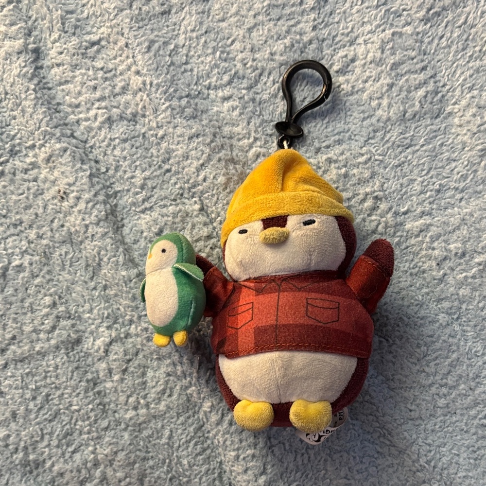 Pudgy Penguins Plush Keychain with Yellow Hat